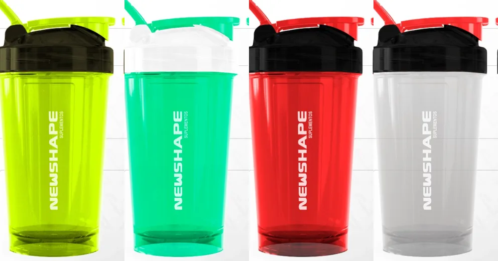 Quatro coqueteleiras personalizadas da New Shape Suplementos